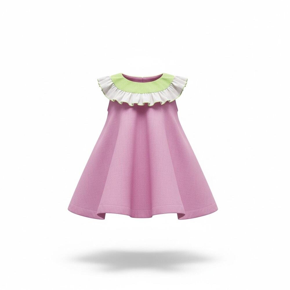 Jack and Teddy Baby Girls Purple Linen Romper Dress 12 Months Made USA